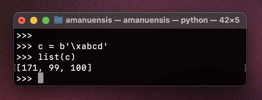 (Weird behaviour of bytes())