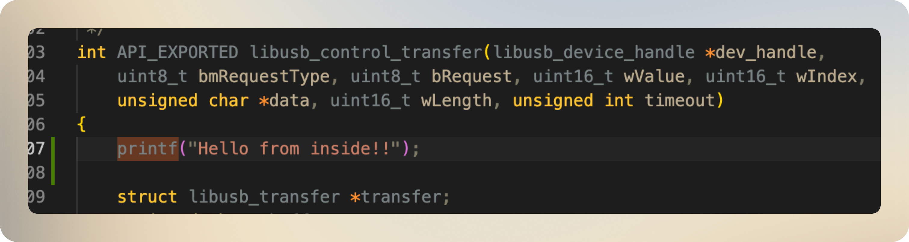 Example of how to log data