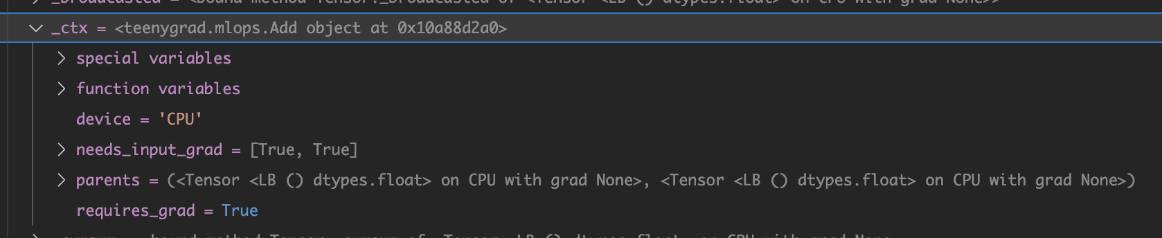 (Screenshot of the state of an Add instance)