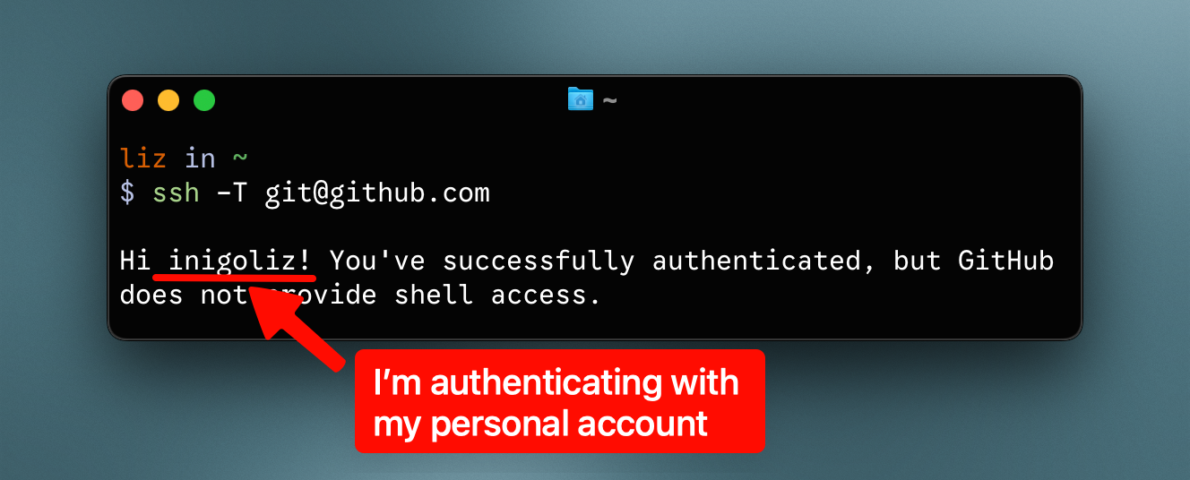 Authenticating with personal account